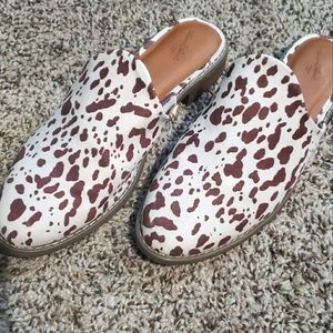 Cow Print Slip Ons